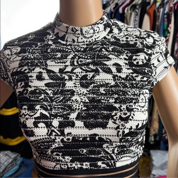 Jodi Kristopher Elegant Black and White Patterned Dress size 1 - Picture 5 of 8